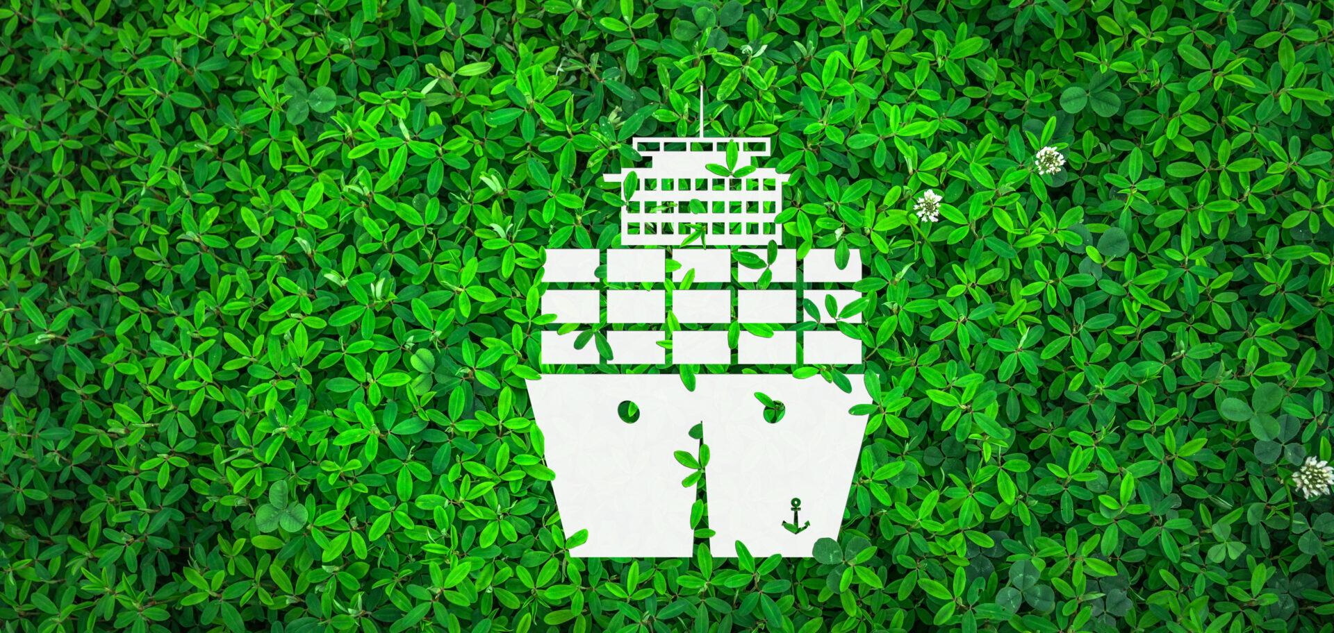 Newsletter article of green shipping header image showing a ship cuoutout placed on green foliage