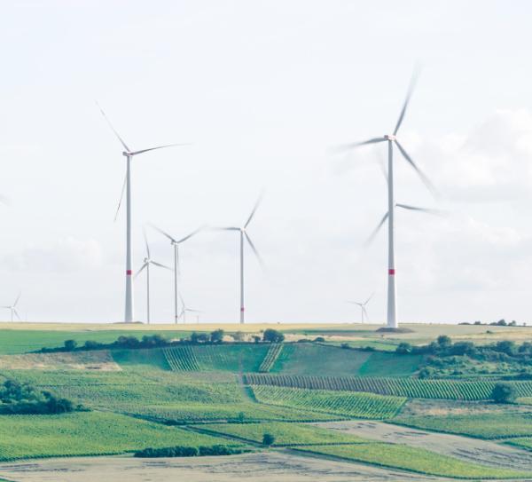 Quarterly Newsletter December 2021 FSIDZ goes to africa oil week article header image showing wind turbine green energy